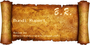 Bundi Rupert névjegykártya